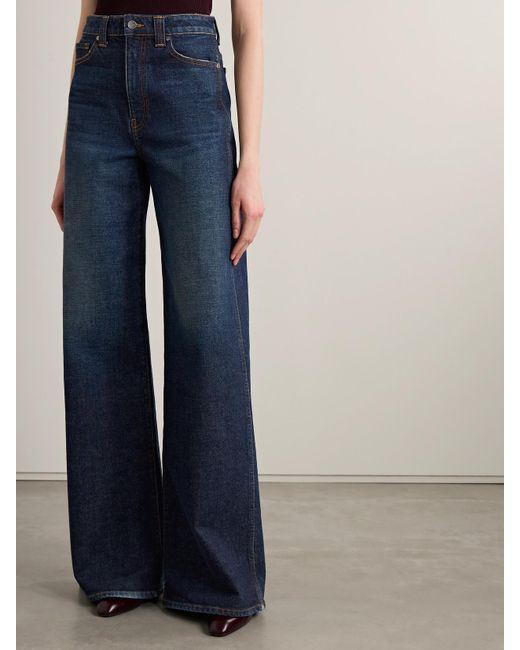 Khaite Blue Dane High-Rise Wide-Leg Jeans