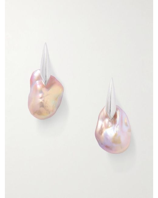 Bottega Veneta White Pearl Earrings