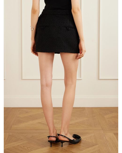 Magda Butrym Black Bouclé Mini Skirt