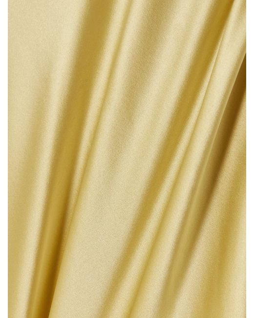 Cult Gaia Yellow Chantel Silk-Blend Satin Maxi Skirt