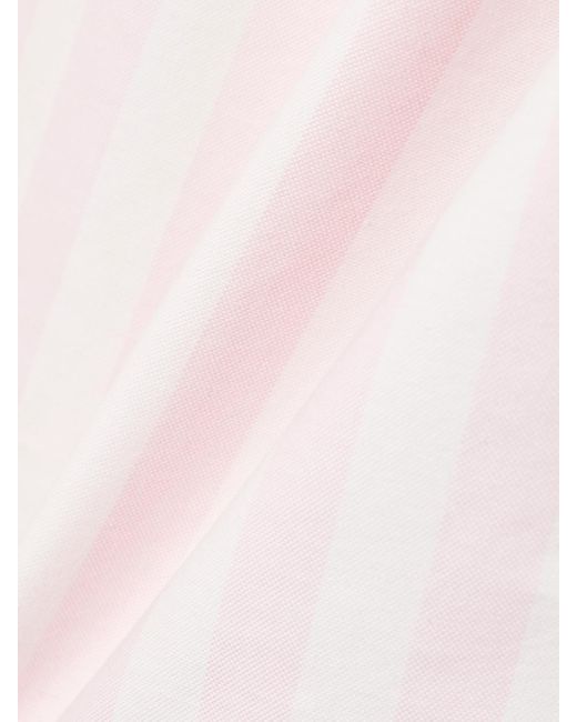 Acne Pink Embroidered Striped Organic Cotton Oxford Shirt