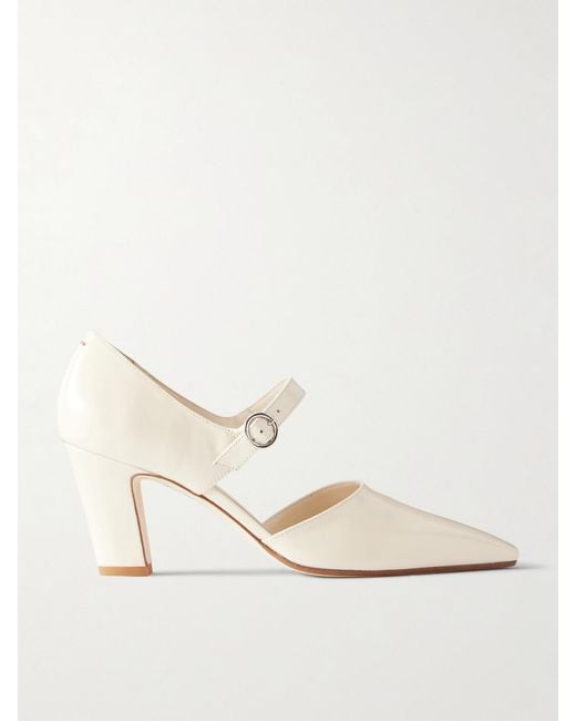 Aeyde Natural Isidora 75 Calf-Leather Mary Jane Pumps
