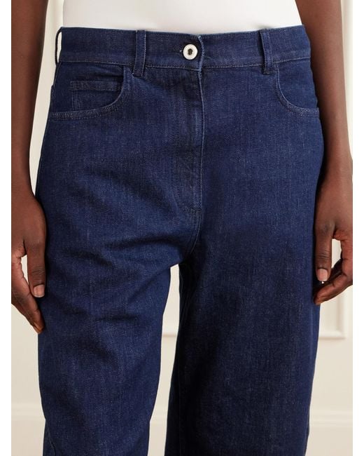 Another Tomorrow Blue High-Rise Organic Barrel-Leg Jeans