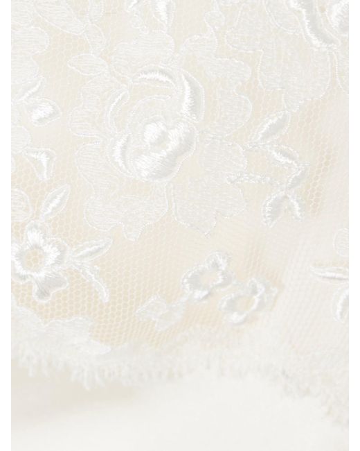 Chloé White Lace-Trimmed Silk-Satin Camisole