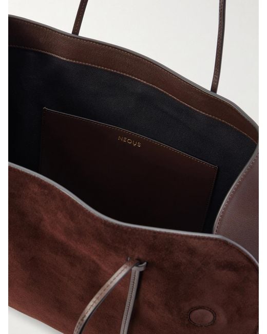 Neous Brown Berenices Suede And Leather Shoulder Bag