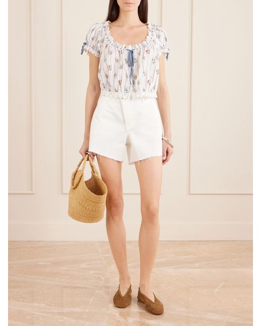 Doen Gray Nera Broderie Anglaise Organic Cotton Blouse