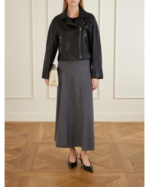 Nour Hammour Black Varda Full-Grain Leather Jacket