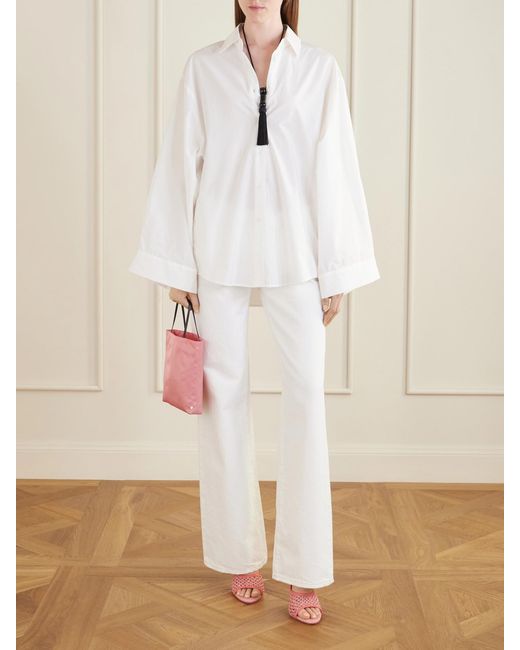 Paris Texas Pink Lidia 105 Leather-Trimmed Straw Mules