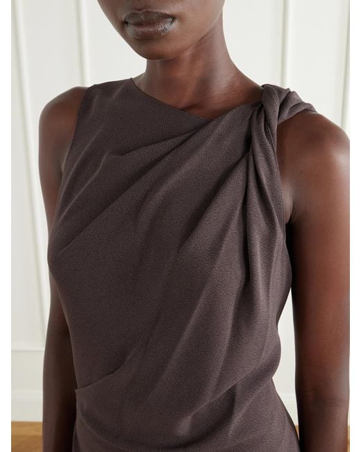 Theory Metallic Knotted Crepe Midi Dress