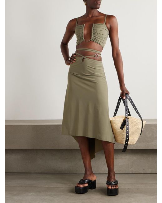 Christopher Esber Green Wrap-Effect Jersey Pareo