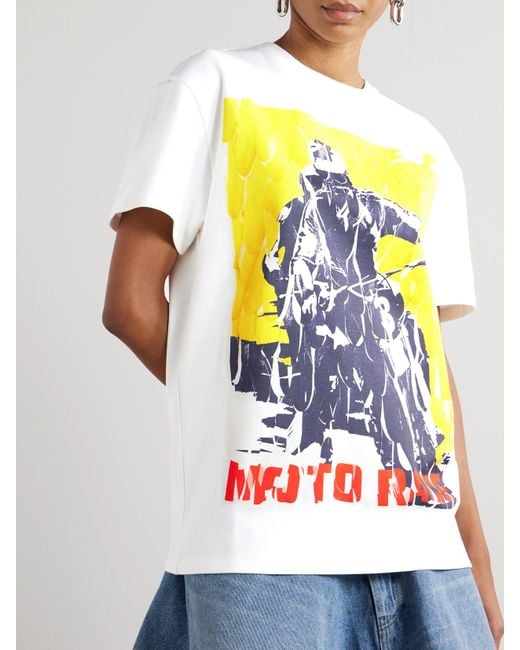 Loewe White Printed Cotton-Blend Jersey T-Shirt
