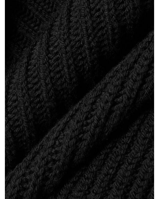 Pull À Capuche Effet Cache-Cœur En Laine Côtelée Balmain en coloris Black