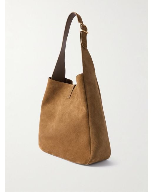 Sac Porté Épaule En Daim Le 5 À 7 Supple Large Saint Laurent en coloris Brown