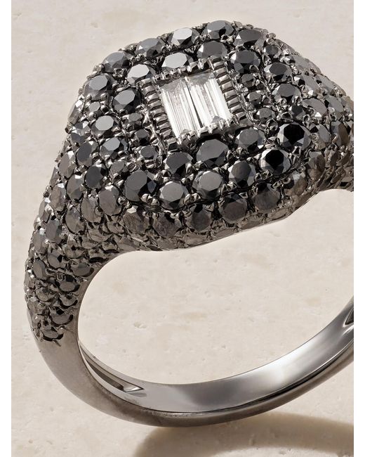 SHAY Natural 18-Karat Blackened Diamond Ring