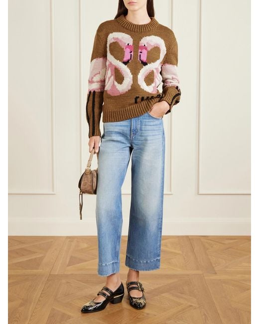 Chloé Pink Intarsia Wool Sweater