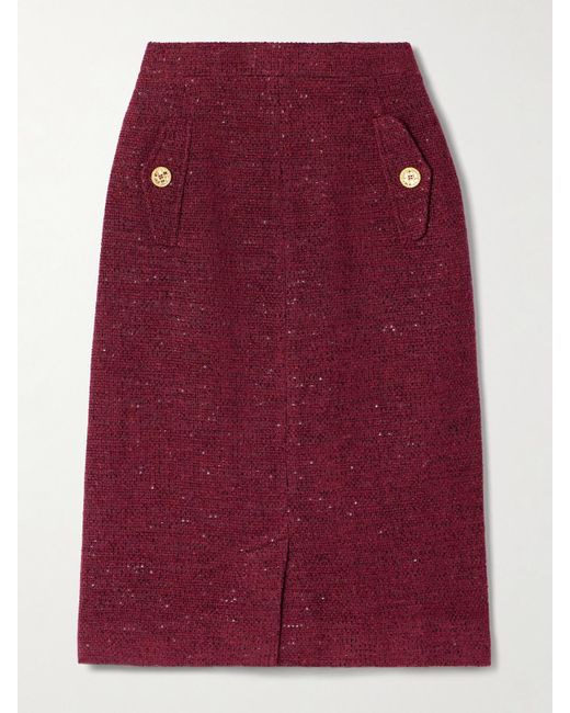 Jupe En Tweed À Sequins Alessandra Rich en coloris Red