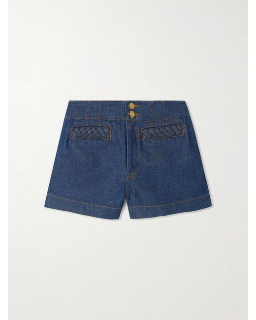Zimmermann Blue Awaken Denim Shorts