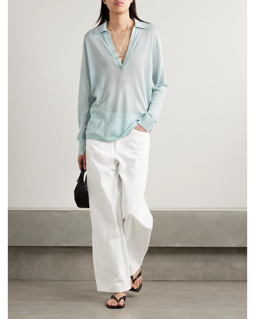 Maria McManus White Massive Organic Cotton-Twill Wide-Leg Pants