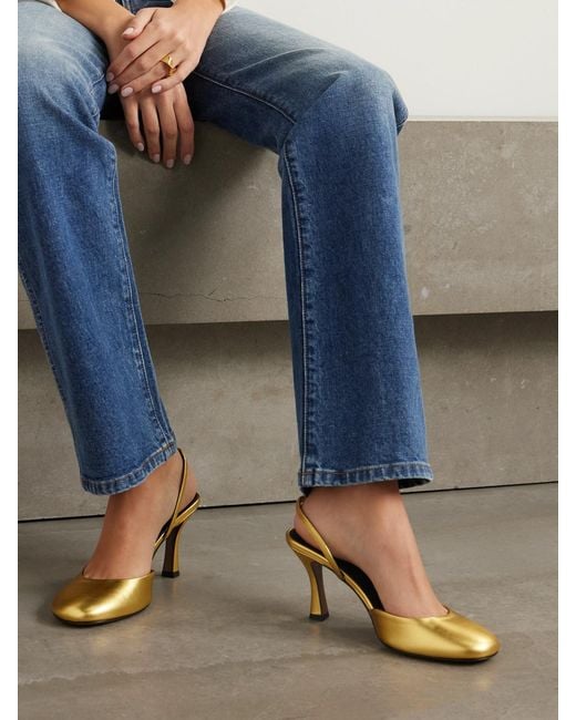Neous Baten Metallic Leather Slingback Pumps