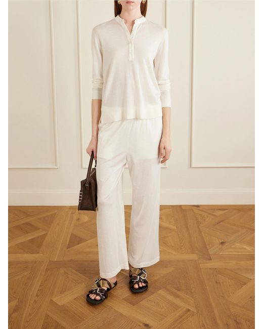 Totême White Wool And Silk-Blend Sweater