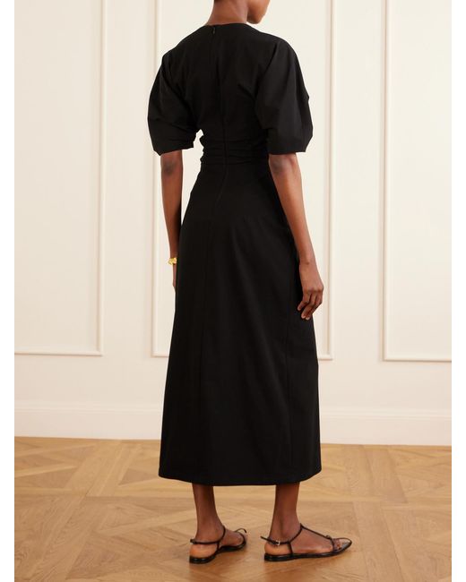 Proenza Schouler Black Clarissa Cotton-Blend Jersey Midi Dress