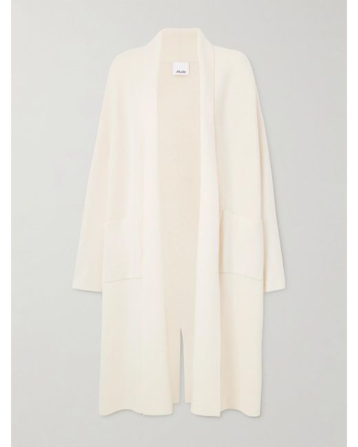 Allude White Cardigan Aus Einer Woll-Kaschmirmischung