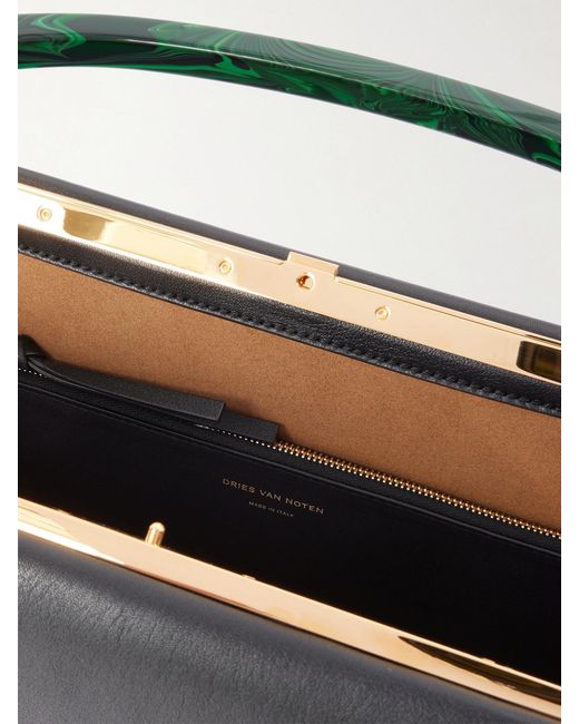Dries Van Noten Black Leather Shoulder Bag