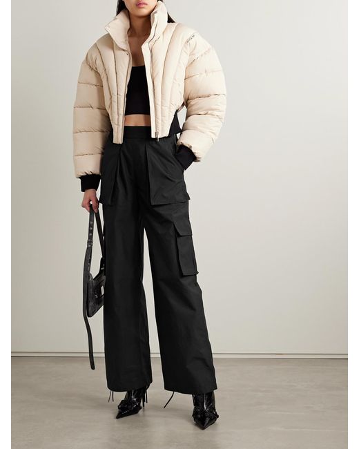 Alexander Wang Black Cotton-Blend Ripstop Wide-Leg Cargo Pants