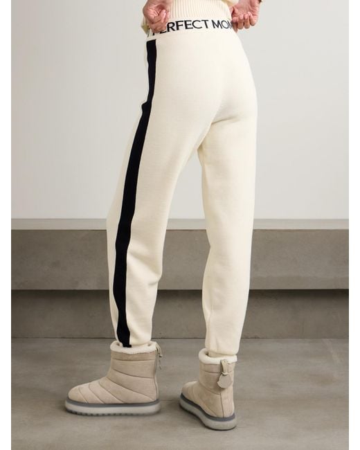 Perfect Moment Natural La Tour Intarsia Wool-Blend Tapered Track Pants