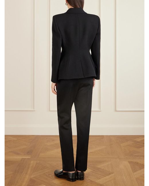 Givenchy Black Silk-Blend Twill-Trimmed Textured Wool-Blend Blazer