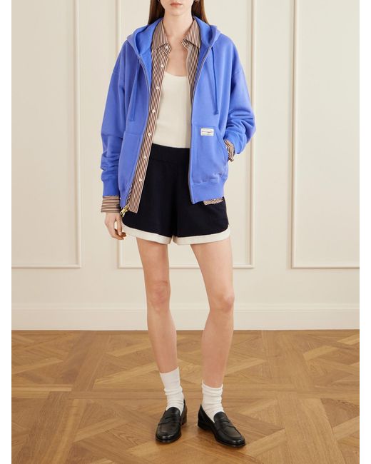 Aimé Leon Dore Blue Appliquéd Cotton-Jersey Hoodie