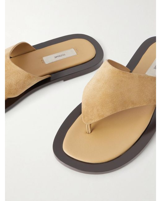 Totême  White Suede Thong Sandals