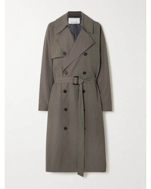 Frankie Shop Gray Mavis Twill Trench Coat