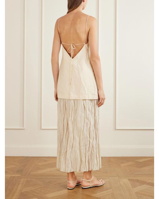 Rohe White Linen-Blend And Chiffon Midi Dress