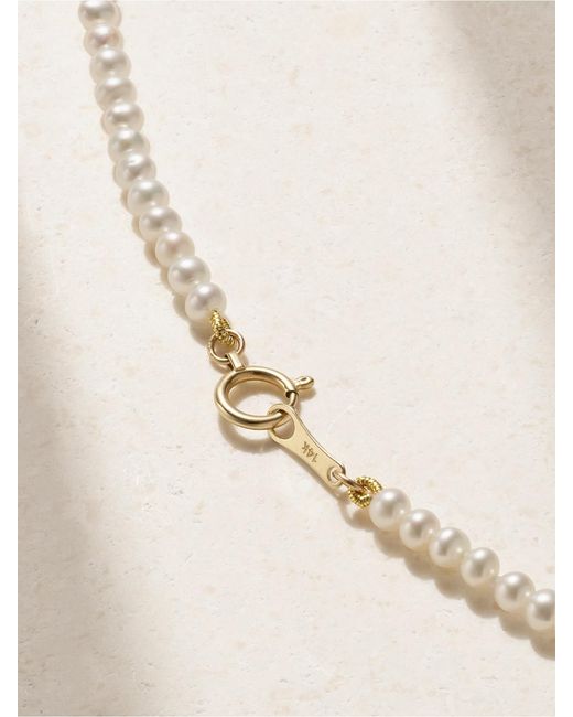 Mizuki Natural 14-Karat, Pearl And Diamond Necklace
