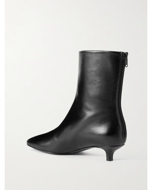 Totême Black Day Leather Ankle Boots