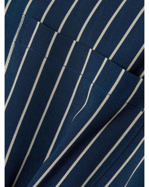 Frankie Shop Blue Lui Hemd Aus Gestreiftem Crêpe