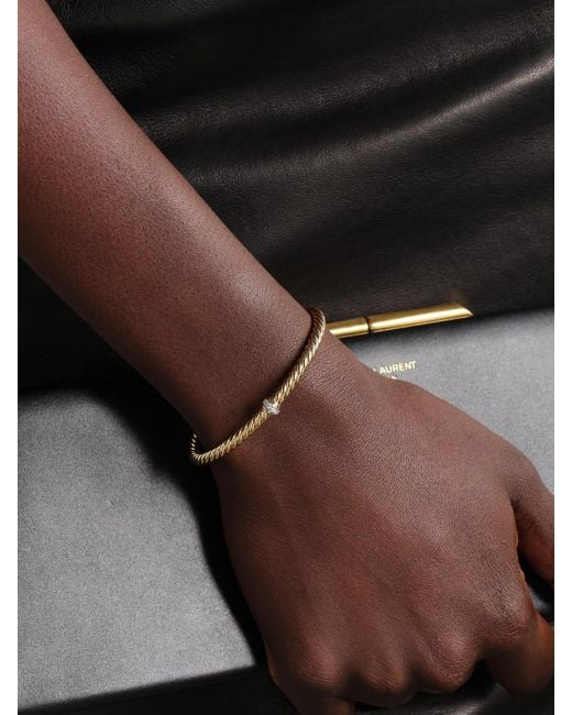David Yurman Natural Cablespira Flex Station 18-Karat Diamond Cuff