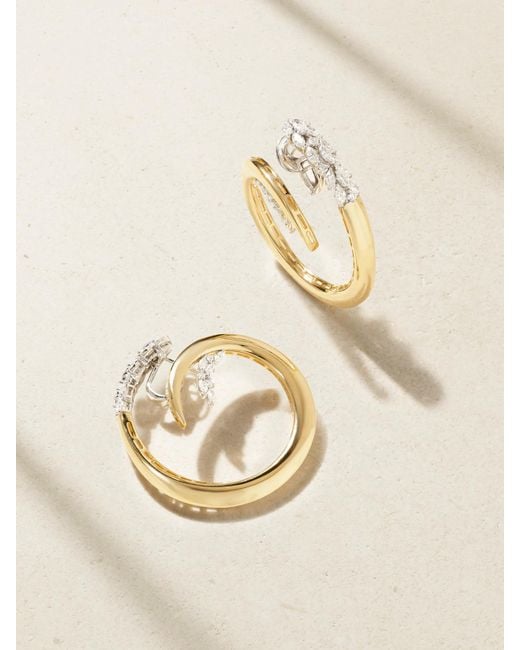 YEPREM Natural Golden Strada Drop 18-Karat And Diamond Earrings