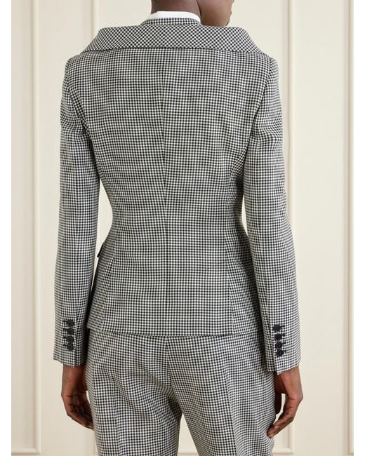 McQueen Gray Gingham Wool Jacket