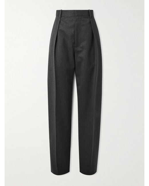 Bottega Veneta Black Hose Aus Woll-Twill Mit Falten
