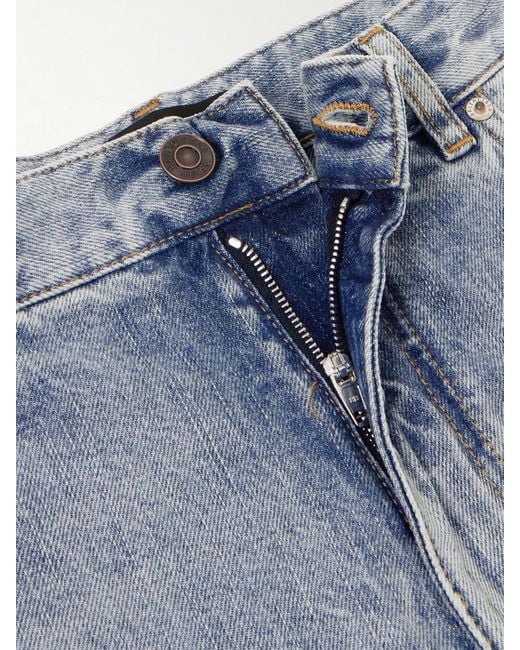 Balenciaga Gray Distressed Low-Rise Flared Jeans