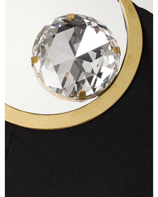 Area White Neckholder-Jumpsuit Aus Jersey Mit Verzierungen