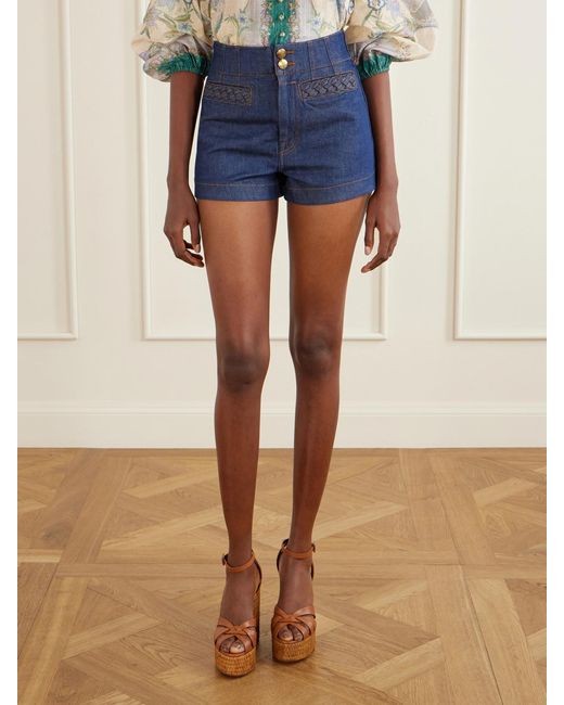 Zimmermann Blue Aster Denim Short