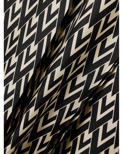 Valentino Garavani White Belted Pleated Printed Silk-Twill Midi Skirt