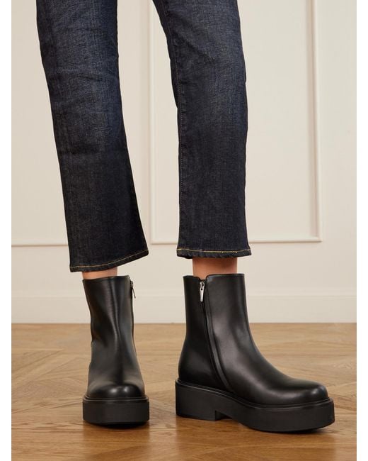 Gianvito Rossi Black Hiro Bootie Leather Ankle Boots