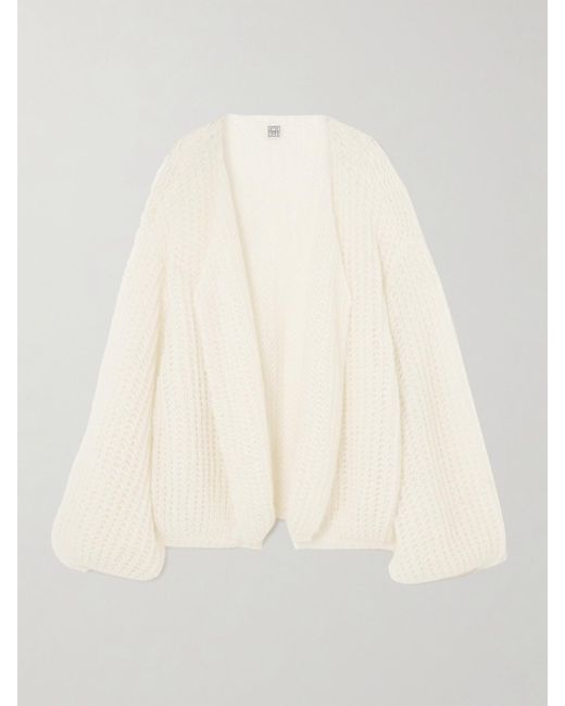 Totême  Natural Open-Knit Mohair-Blend Cardigan