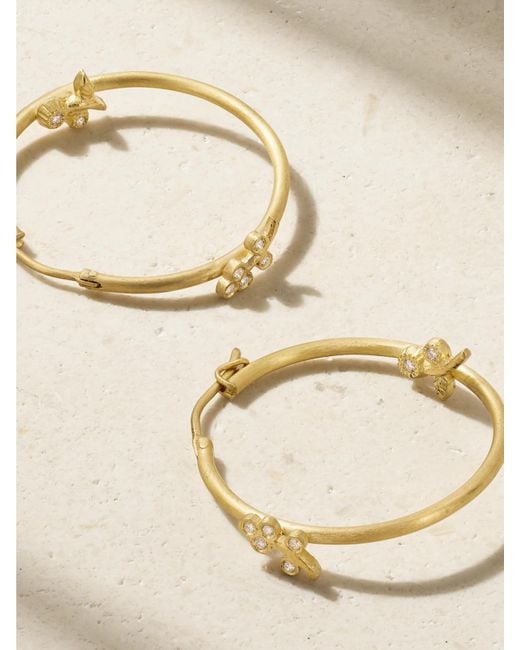 Ileana Makri Natural Medium 18-Karat Diamond Hoop Earrings