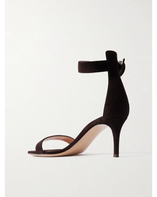 Gianvito Rossi Black Portofino 70 Sandalen Aus Veloursleder