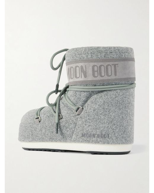 Moon Boot Gray Icon Low Schneestiefel Aus Filz Und Veloursleder